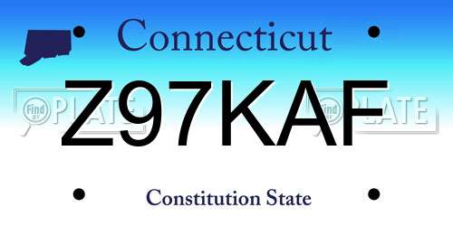 Z97KAF Connecticut License Plate