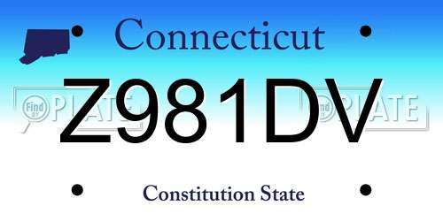 Z981DV Connecticut License Plate