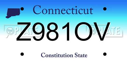Z981OV Connecticut License Plate