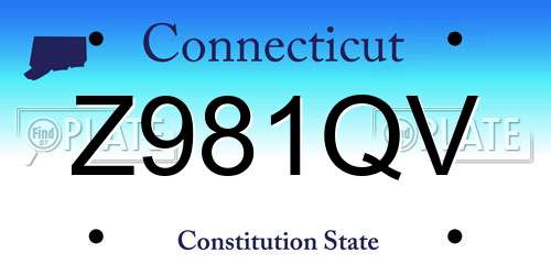 Z981QV Connecticut License Plate