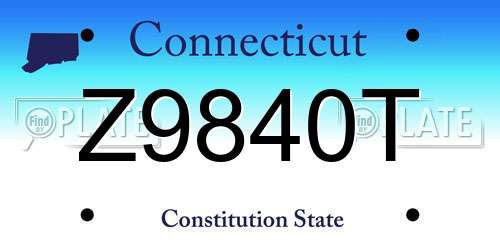Z9840T Connecticut License Plate