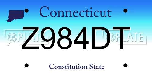 Z984DT Connecticut License Plate