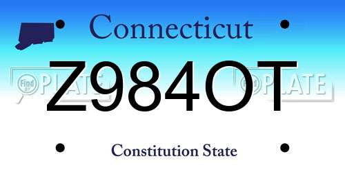Z984OT Connecticut License Plate