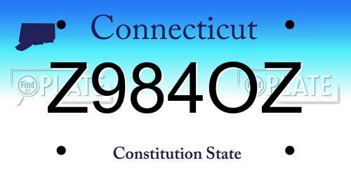 Z984OZ Connecticut License Plate