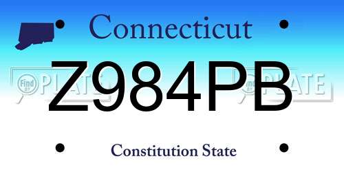 Z984PB Connecticut License Plate