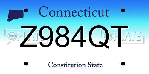 Z984QT Connecticut License Plate