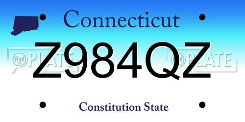 Z984QZ Connecticut License Plate