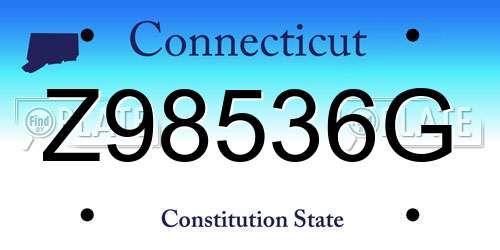 Z98536G Connecticut License Plate