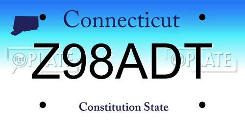 Z98ADT Connecticut License Plate