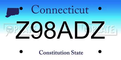 Z98ADZ Connecticut License Plate