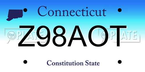 Z98AOT Connecticut License Plate