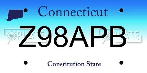 Z98APB Connecticut License Plate