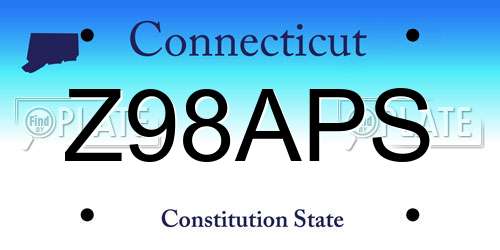 Z98APS Connecticut License Plate