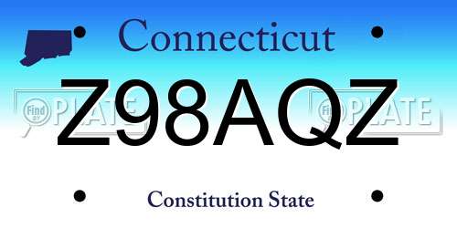 Z98AQZ Connecticut License Plate
