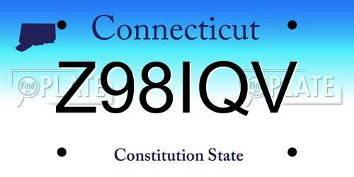 Z98IQV Connecticut License Plate