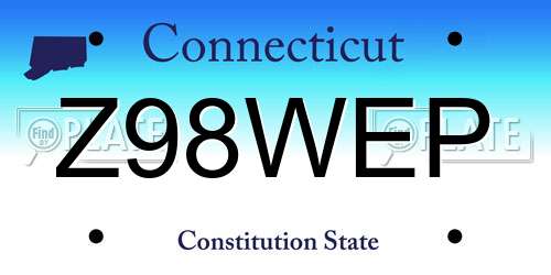 Z98WEP Connecticut License Plate