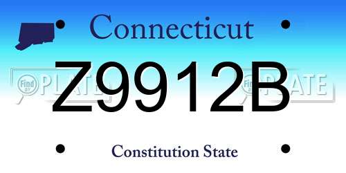 Z9912B Connecticut License Plate