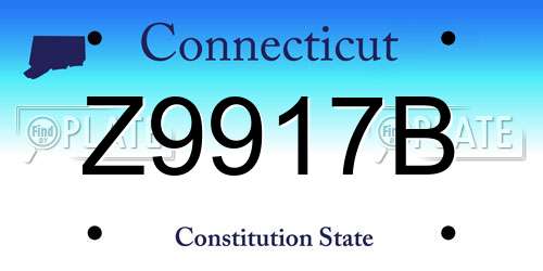 Z9917B Connecticut License Plate