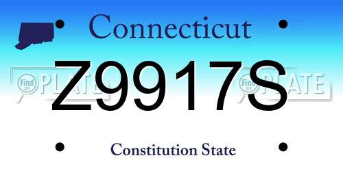 Z9917S Connecticut License Plate