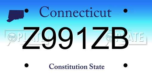 Z991ZB Connecticut License Plate