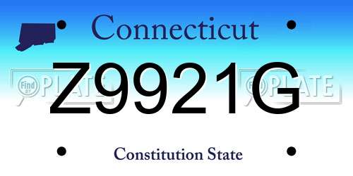 Z9921G Connecticut License Plate