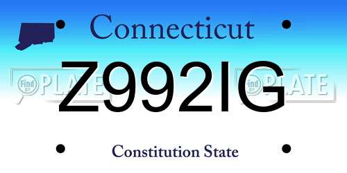 Z992IG Connecticut License Plate