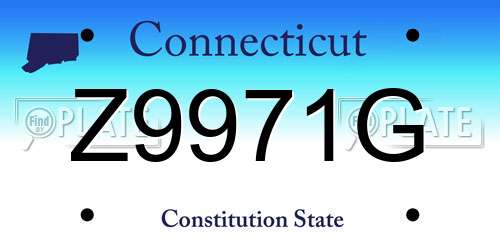 Z9971G Connecticut License Plate