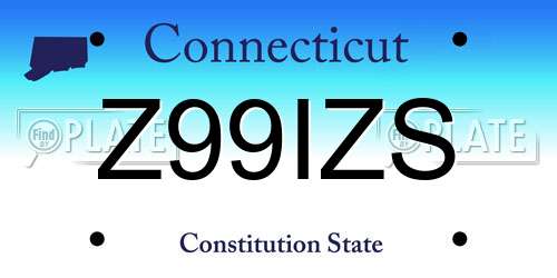 Z99IZS Connecticut License Plate