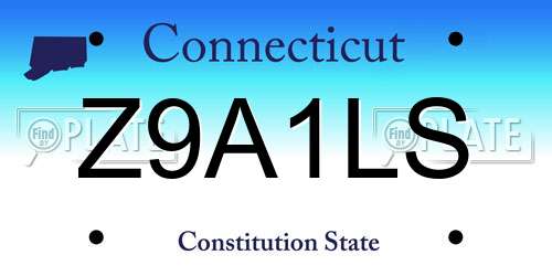 Z9A1LS Connecticut License Plate