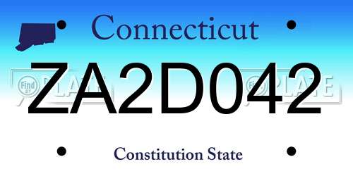 ZA2D042 Connecticut License Plate