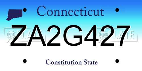 ZA2G427 Connecticut License Plate