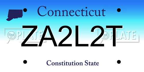 ZA2L2T Connecticut License Plate