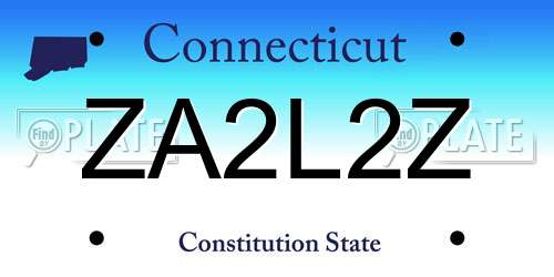 ZA2L2Z Connecticut License Plate