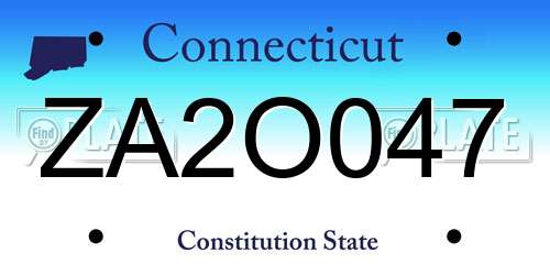 ZA2O047 Connecticut License Plate