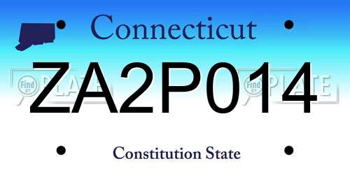 ZA2P014 Connecticut License Plate