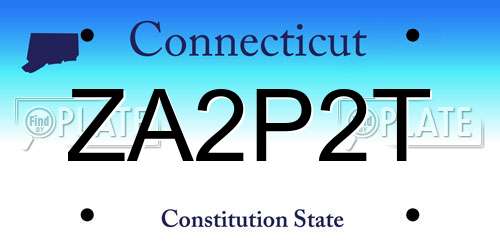 ZA2P2T Connecticut License Plate