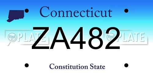 ZA482 Connecticut License Plate