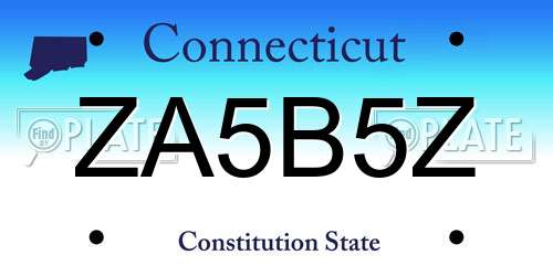 ZA5B5Z Connecticut License Plate