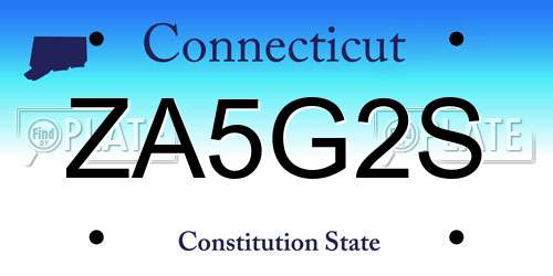 ZA5G2S Connecticut License Plate