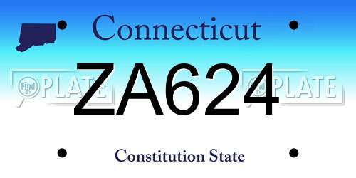 ZA624 Connecticut License Plate