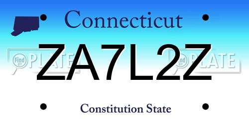 ZA7L2Z Connecticut License Plate