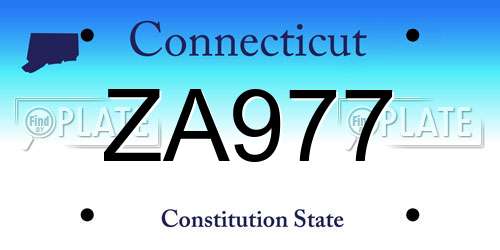 ZA977 Connecticut License Plate
