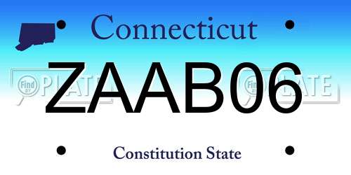 ZAAB06 Connecticut License Plate