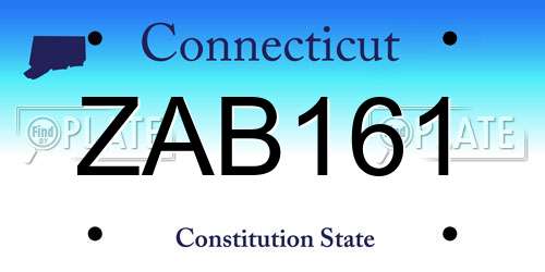ZAB161 Connecticut License Plate