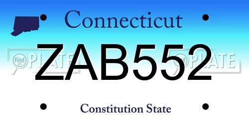 ZAB552 Connecticut License Plate