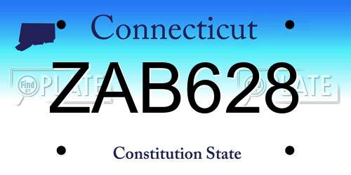 ZAB628 Connecticut License Plate