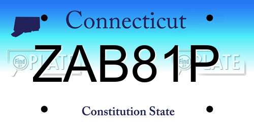 ZAB81P Connecticut License Plate