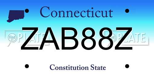 ZAB88Z Connecticut License Plate