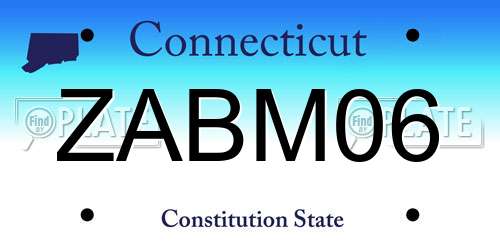ZABM06 Connecticut License Plate