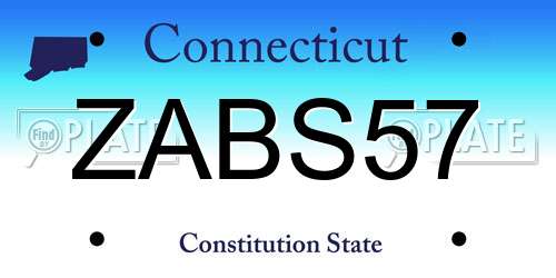ZABS57 Connecticut License Plate